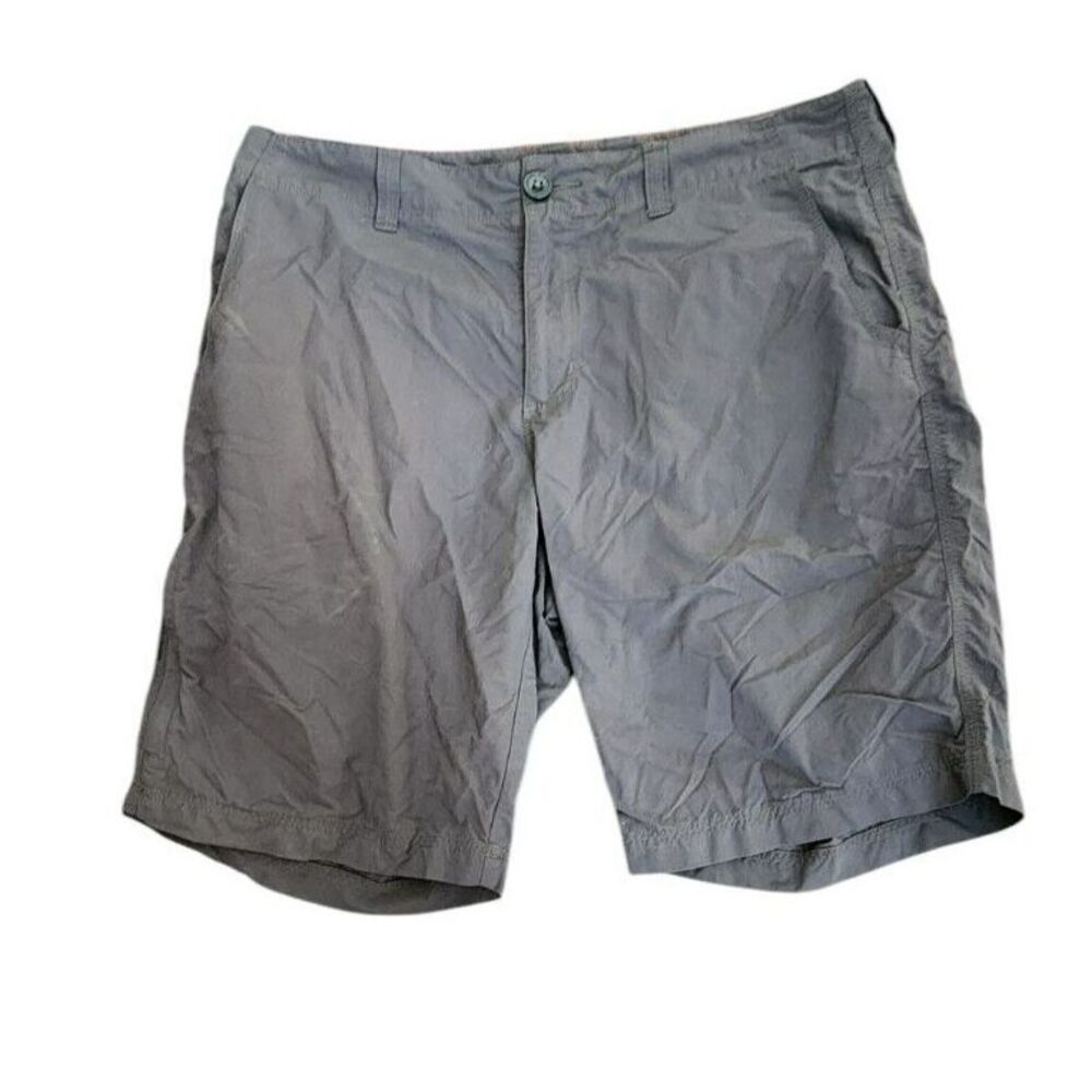 Columbia Silver Ridge Mens Gray Nylon Ripstop Cargo Hiking Shorts Size 32